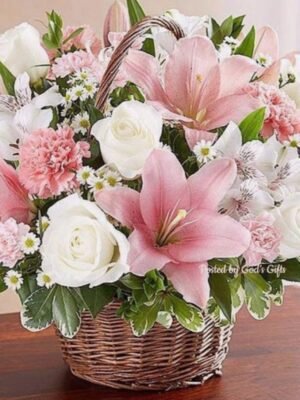 Canasta con Gerberas y Rosas