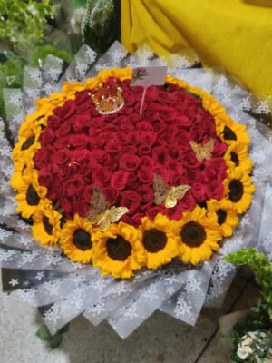Ramo de Rosas Rojas y Girasoles Amarillos